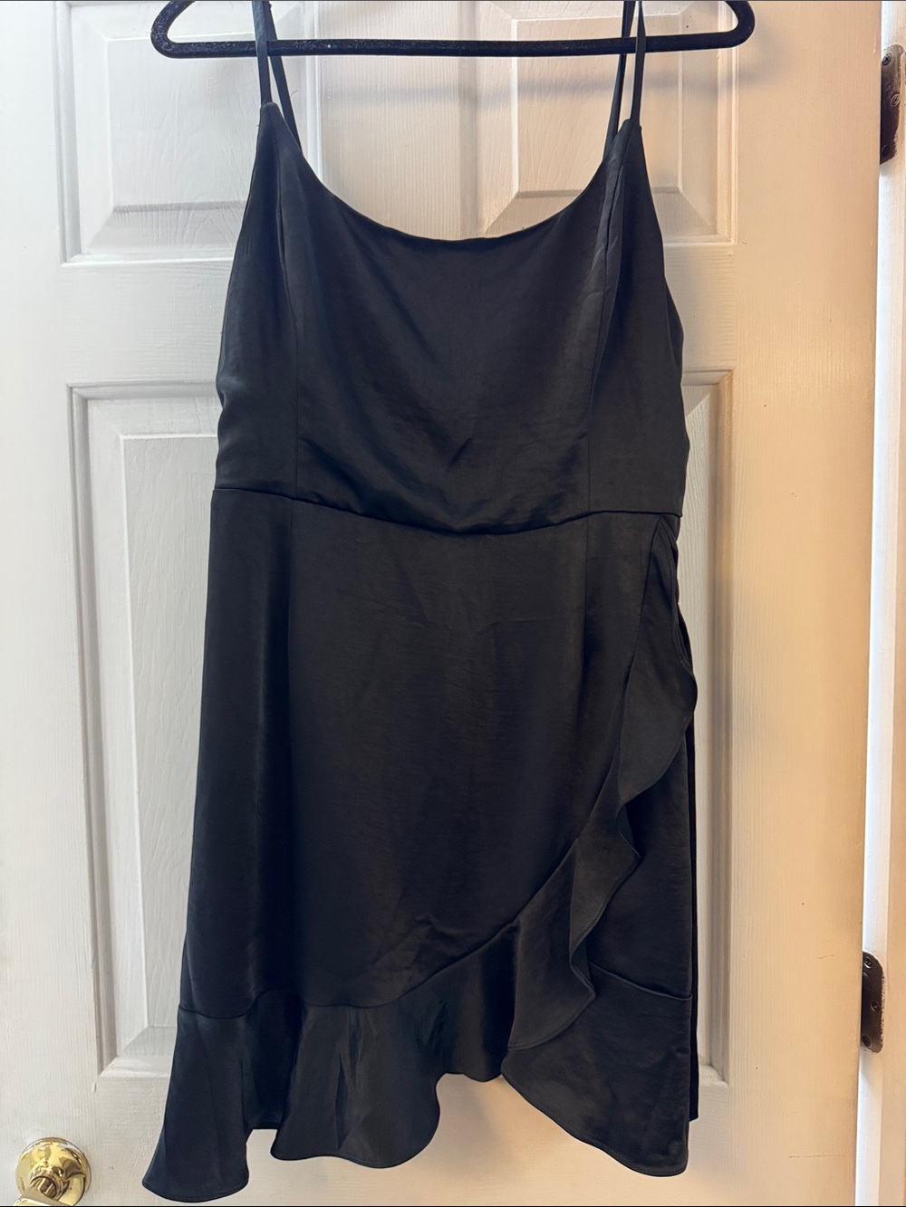 wild fable Black Slip Dress with Ruffle Hem